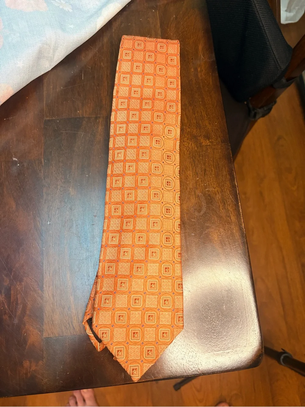 Ermenegildo Zegna Orange Geometric Tie